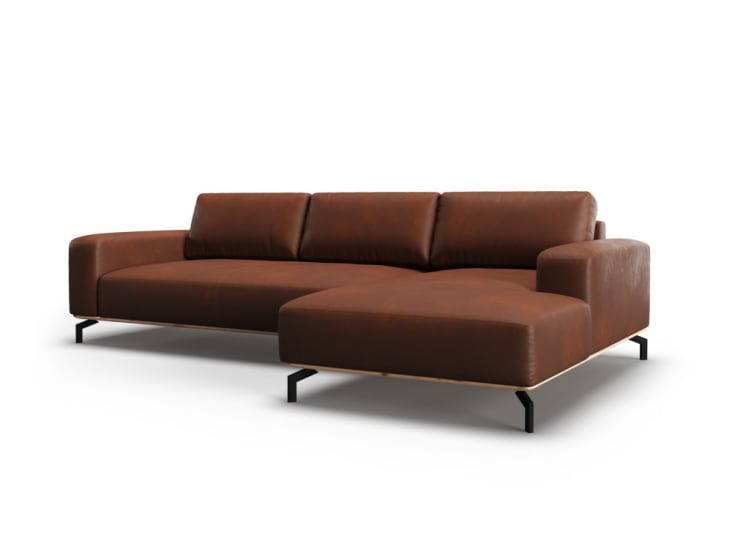 Divano letto 3 posti in similpelle cognac Maine | Maisons du Monde