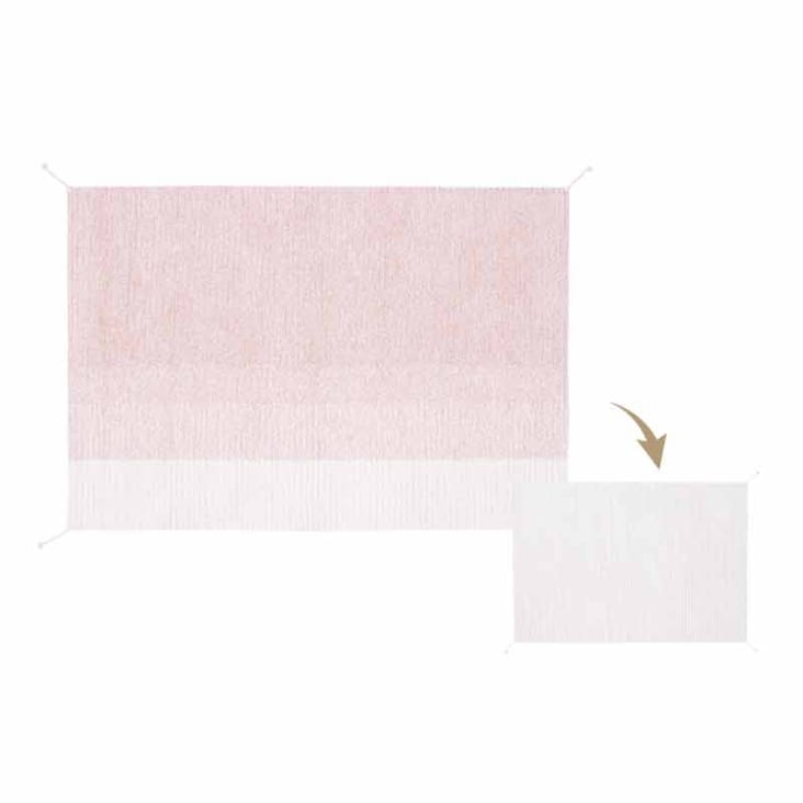 Tappeto lavabile in cotone rosa 120x160 REVERSIBLE