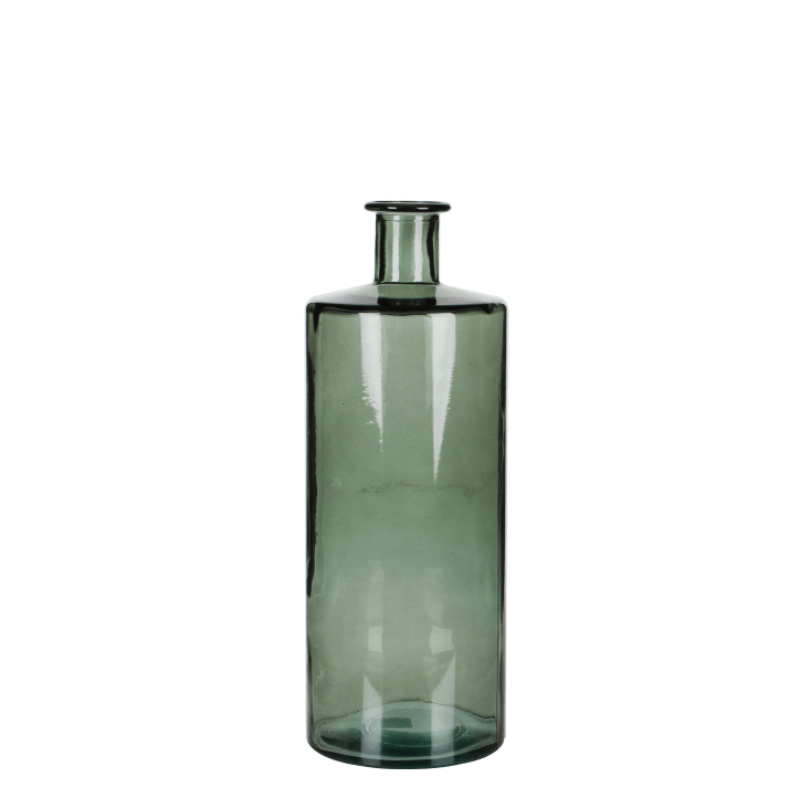 Vaso bottiglia in vetro riciclato verde alt.40