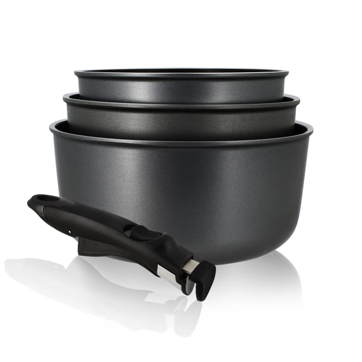 Malice - Ensemble de casseroles Ø 16, 18, 20 cm avec poignée amovible noire