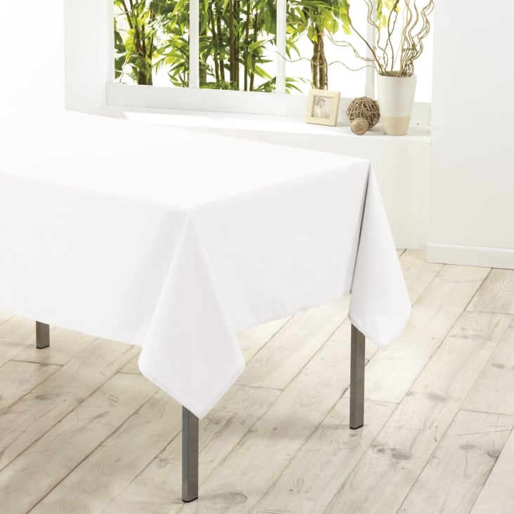 Nappe Option rectangulaire polyester-coton blanc éclatant