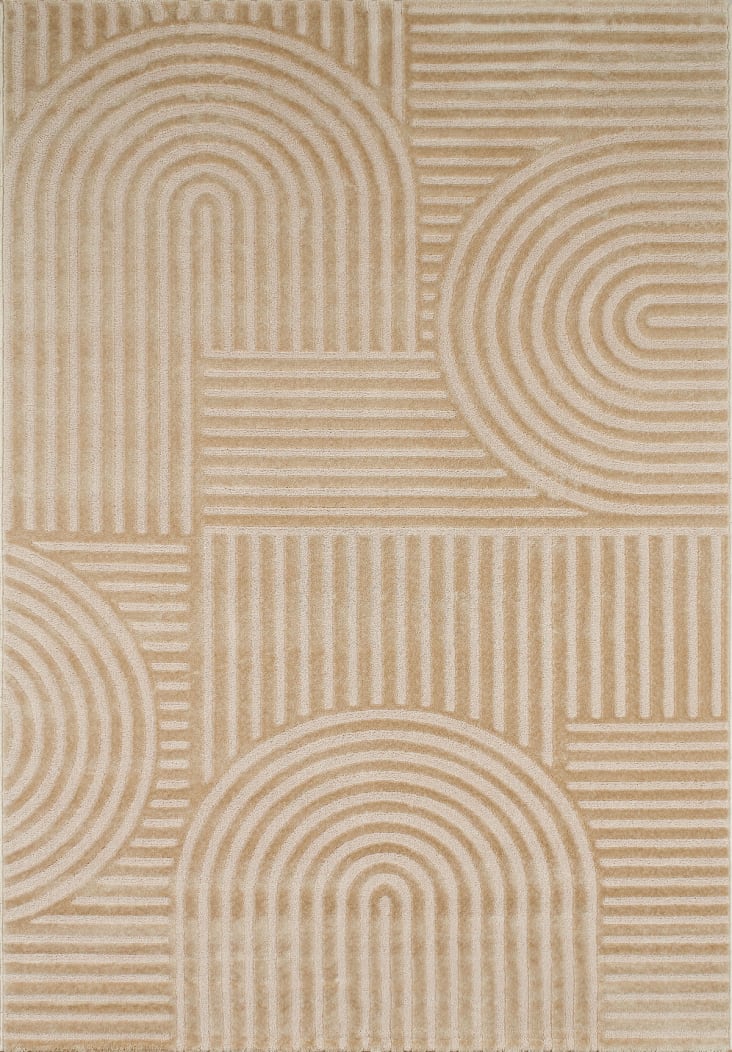 Tapis coton motif indien - beige rose - 120x160 - La Poste