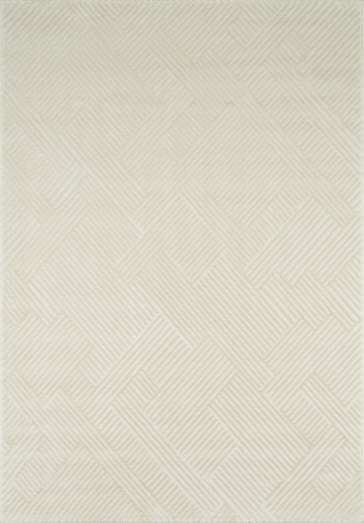 Tapis Olga crème motif linéaire 200x290 cm