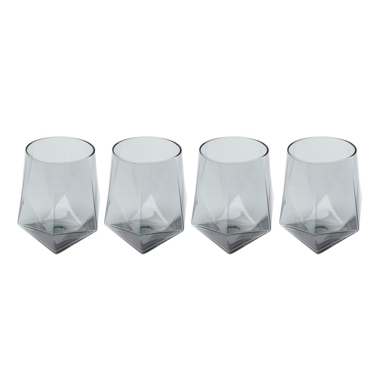 Bicchiere per l'acqua moderno in vetro smoke 12x11x11 cm Diamond
