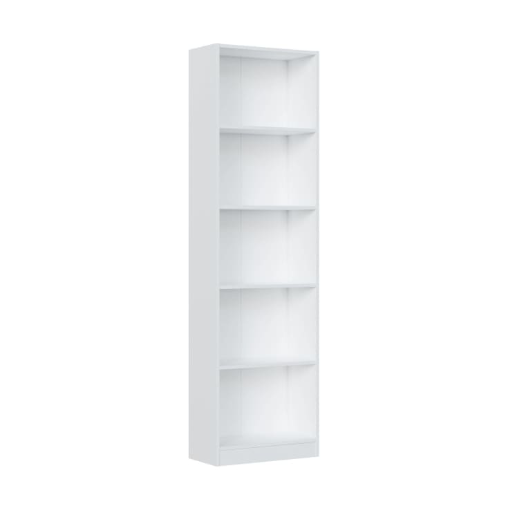 Mobiletto multiuso con ripiani scaffale moderno in legno Bianco -4 Ripiani