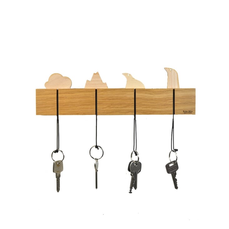 Porte clés mural magnétique en bois fabrication France