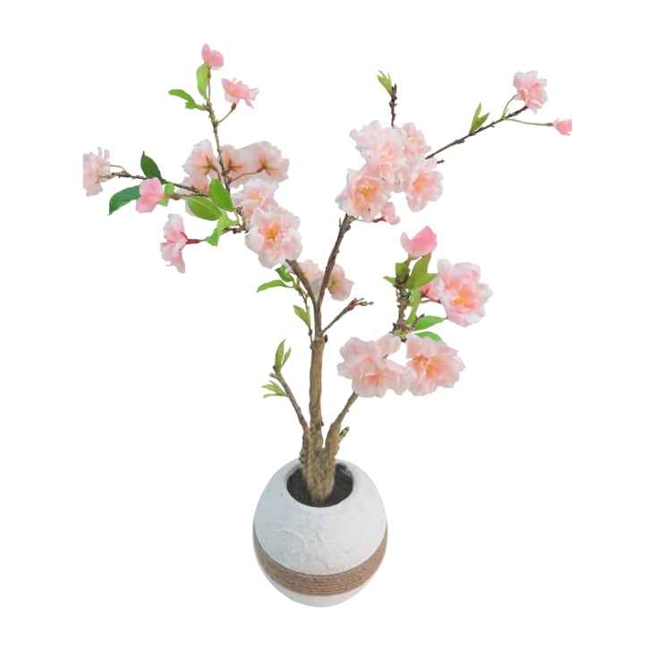 Cerisier en pot artificiel rose H53
