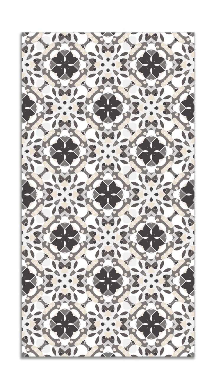 Alfombra vinílica hidráulico oriental mosaico gris 120x170 cm