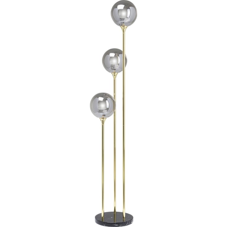 Lampadaire globe en verre et métal doré H155 SACHA