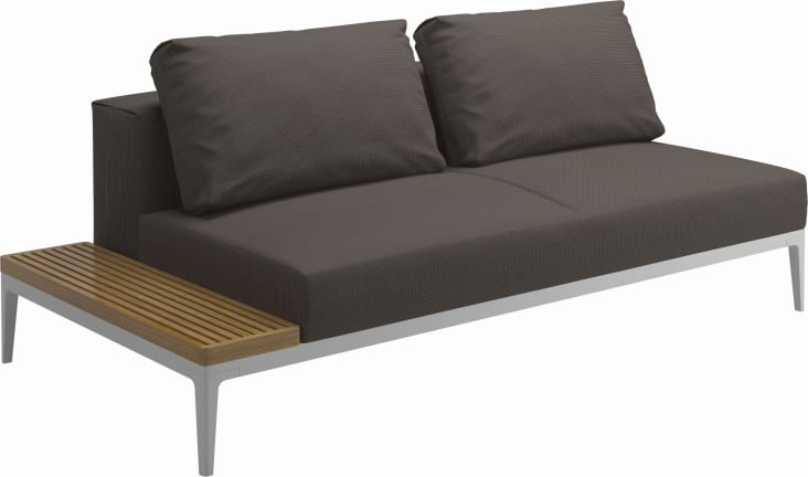 Canapé et table  Métal,Tissus gris 206x85x103 cm