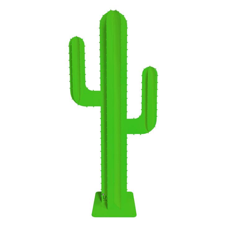 Cactus 2 branches 6 feuilles en métal (alu) vert H 1,70m