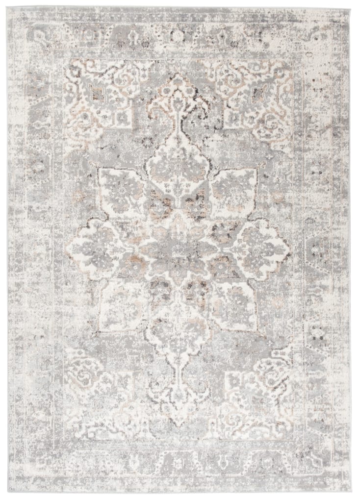 Tappeto da soggiorno classico crema beige grigio fiori 120x170