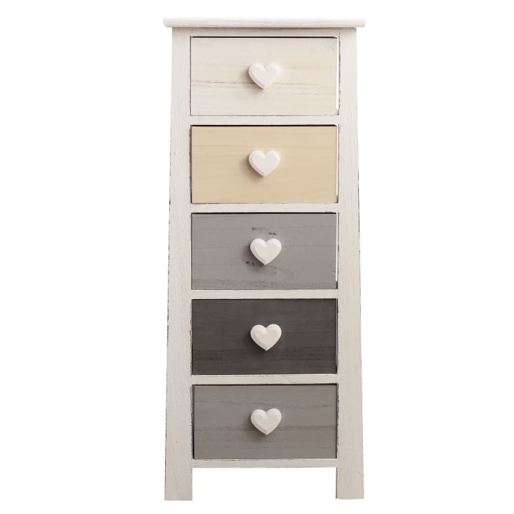 Toeletta URBNLIVING In Legno Con 3 Cassetti, Carcassa Grigia E Cassetti Neri, Guide Metalliche, Larghezza 93 Cm