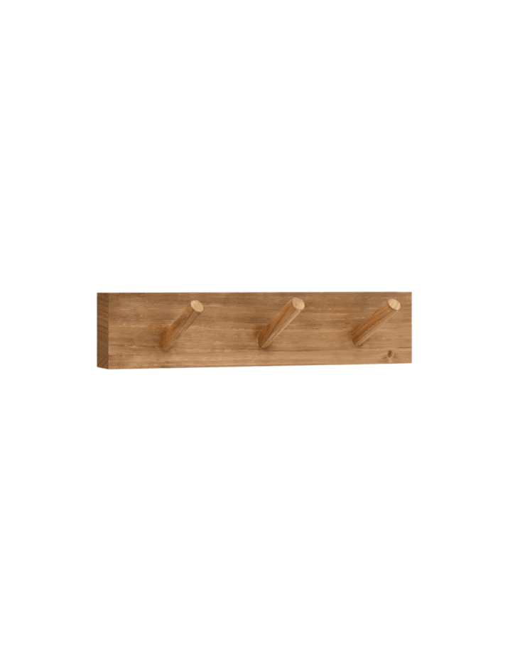 Colgador de pared de madera maciza en tono envejecido de 26x5cm