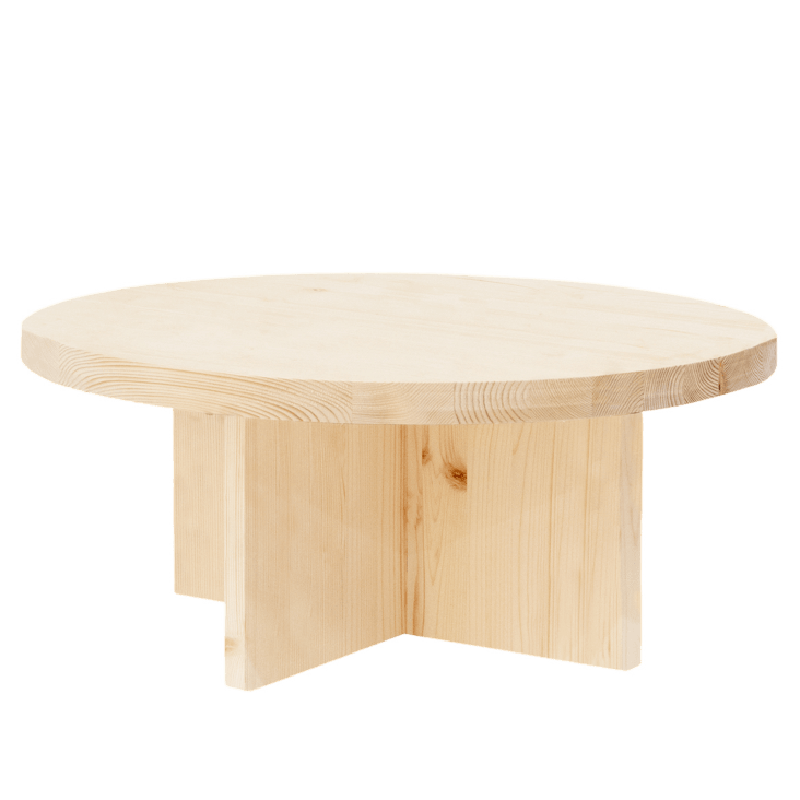 Mesa de centro redonda – Mesa de centro pequeña 100% madera de roble maciza  con tres patas, pequeña mesa de centro redonda, mesa auxiliar redonda para