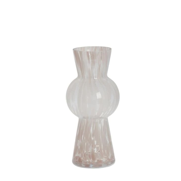 Vaso stampa 3d PLA rosa marmo e viola metallizzato h42cm XXL 42