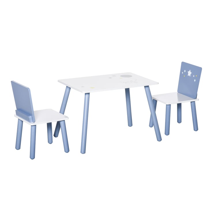 Set tavolo con 2 sedie per bambini in legno Set di 3 pezzi mobili
