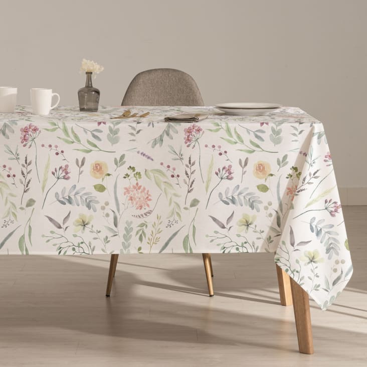 Nappe Imprimée Beige Avec Traitement Anti-taches En Coton 140x100 Cm Mint - Mr Scandinave