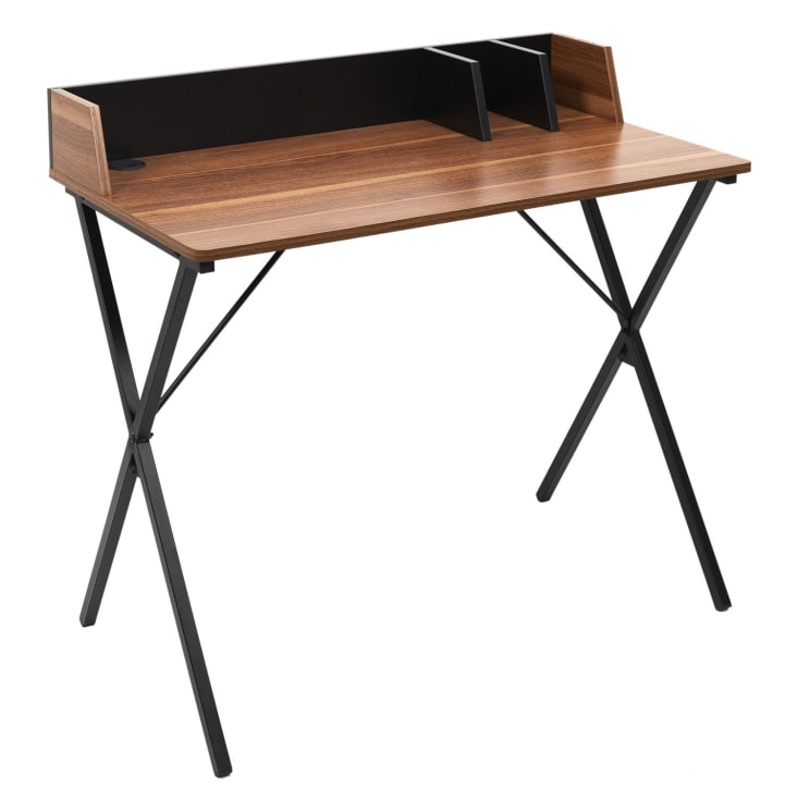 Bureau pliable style industriel - Longueur 100 cm - Marron