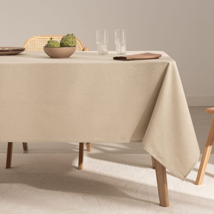 D&s home Nappe Anti-taches Ray 140X140 Cm Beige