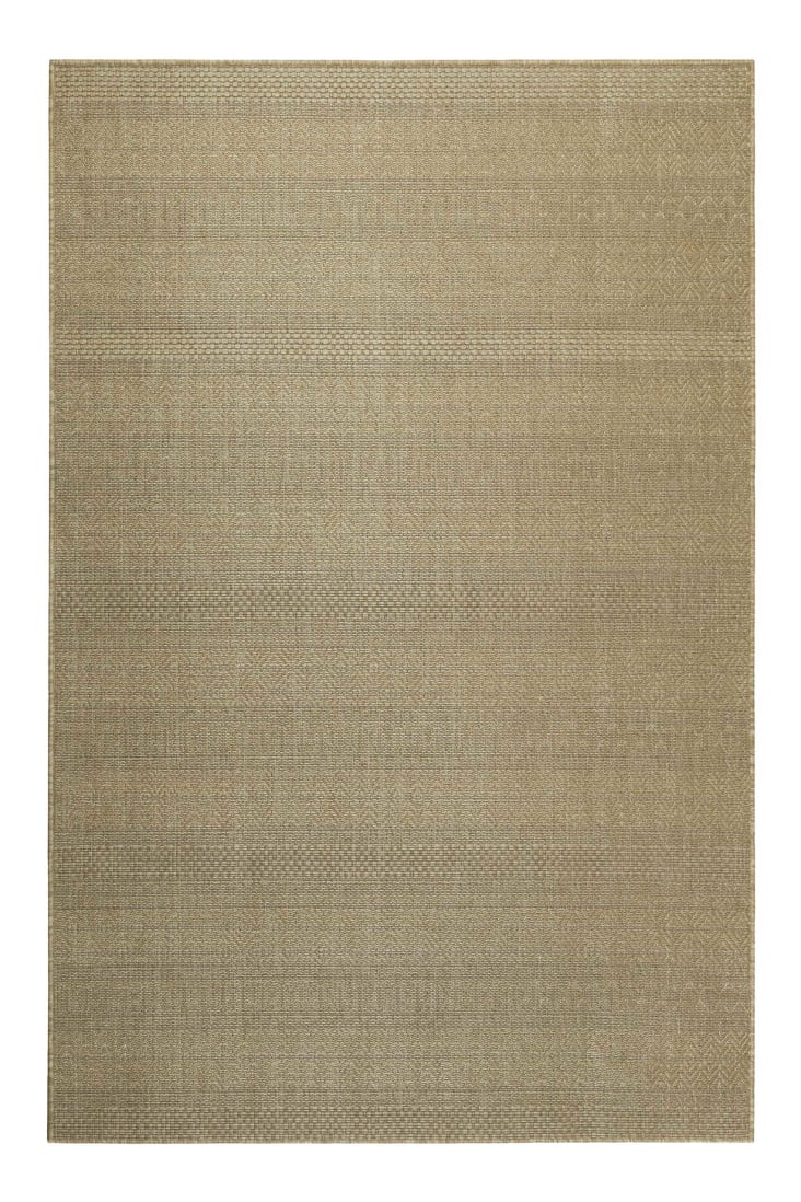 Tapis intérieur/exterieur beige sable avec motif 120x170