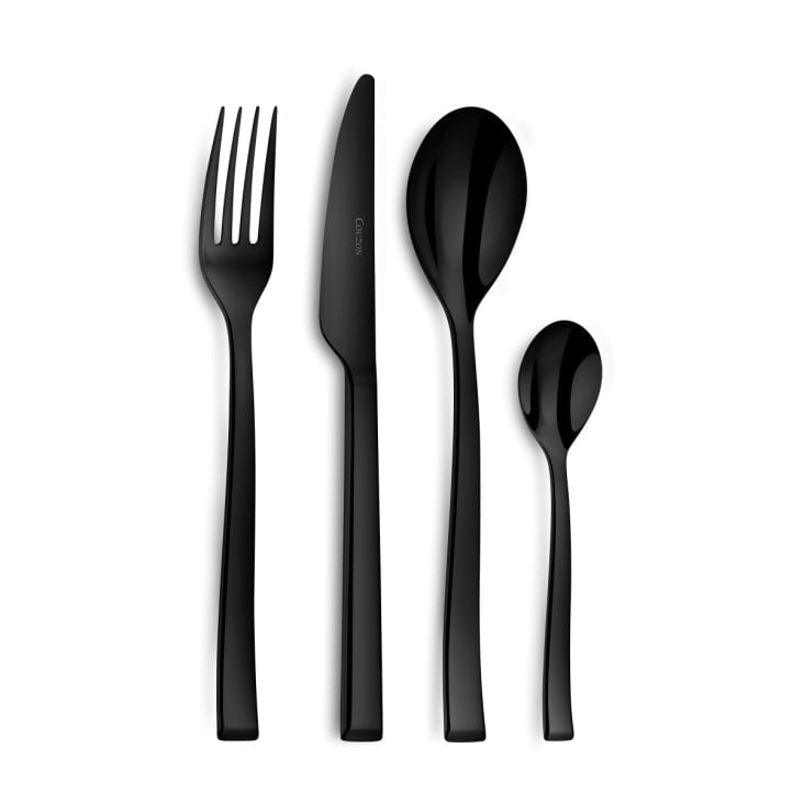Set di posate nere, set di posate in acciaio inossidabile da 10 pezzi,  forchetta per coltello posate per cucchiaio