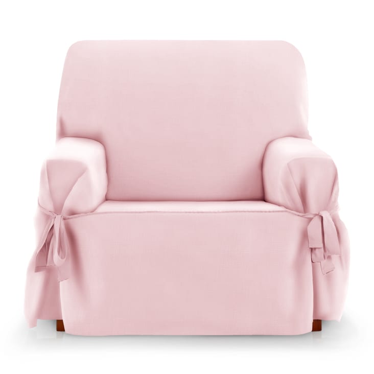 Funda cubre sillón 1 plaza lazos protector liso 80-120 cm rosa ROYALE LAZOS