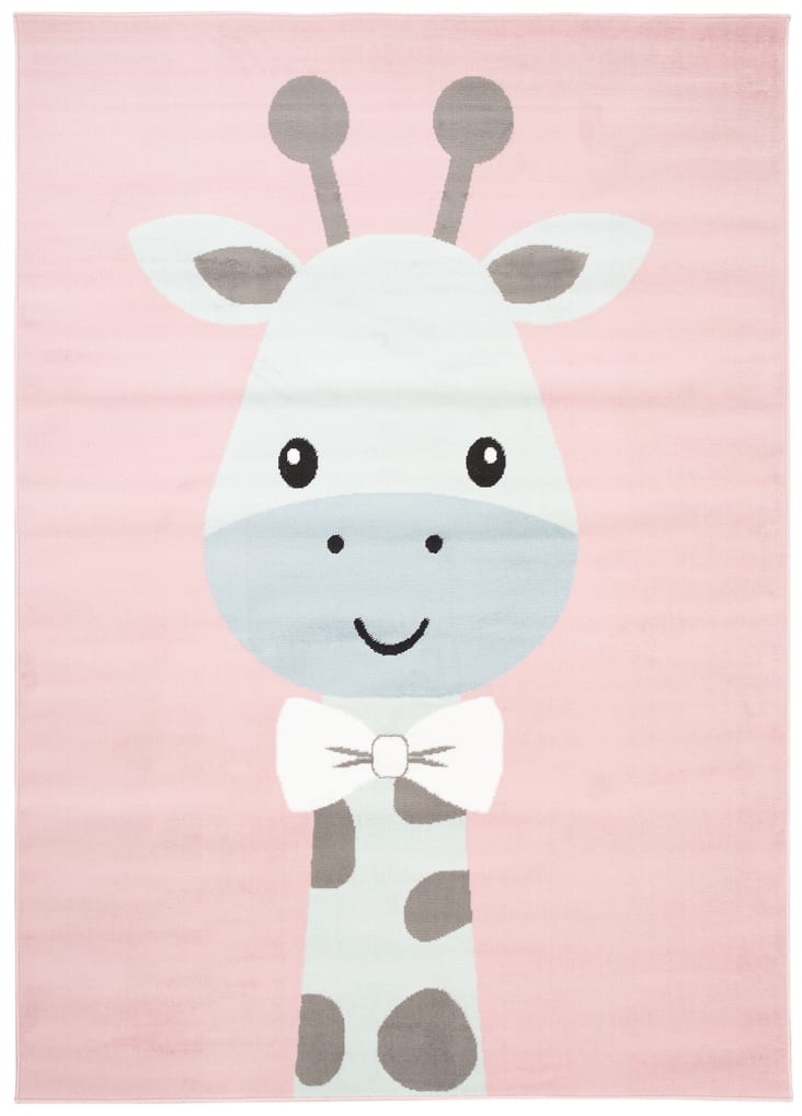 Tappeto per bambini  rosa azzurro giraffa multicolore 160x220