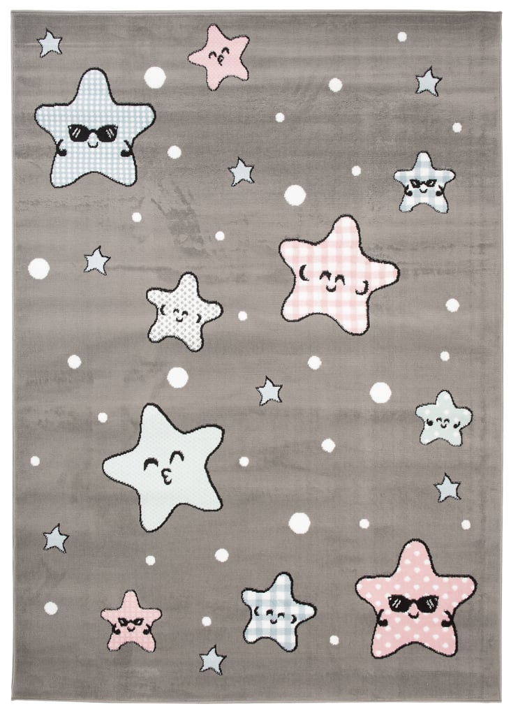 Tappeto per bambini grigio stelle multicolore 180x250 cm BABY