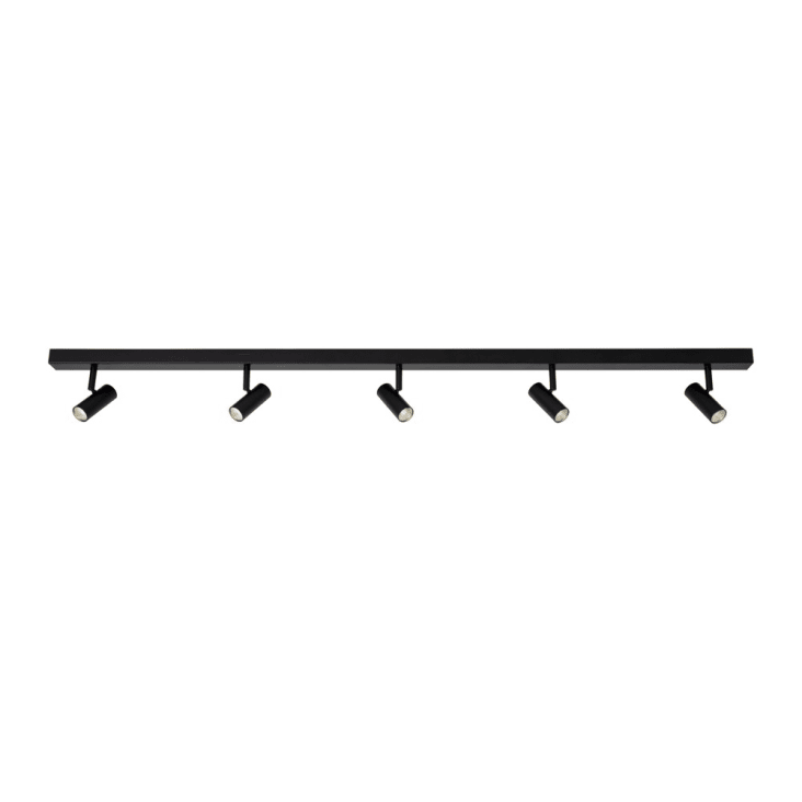 Spot de plafond linéaire LED noir minimaliste avec 5 points lumineux OMARI