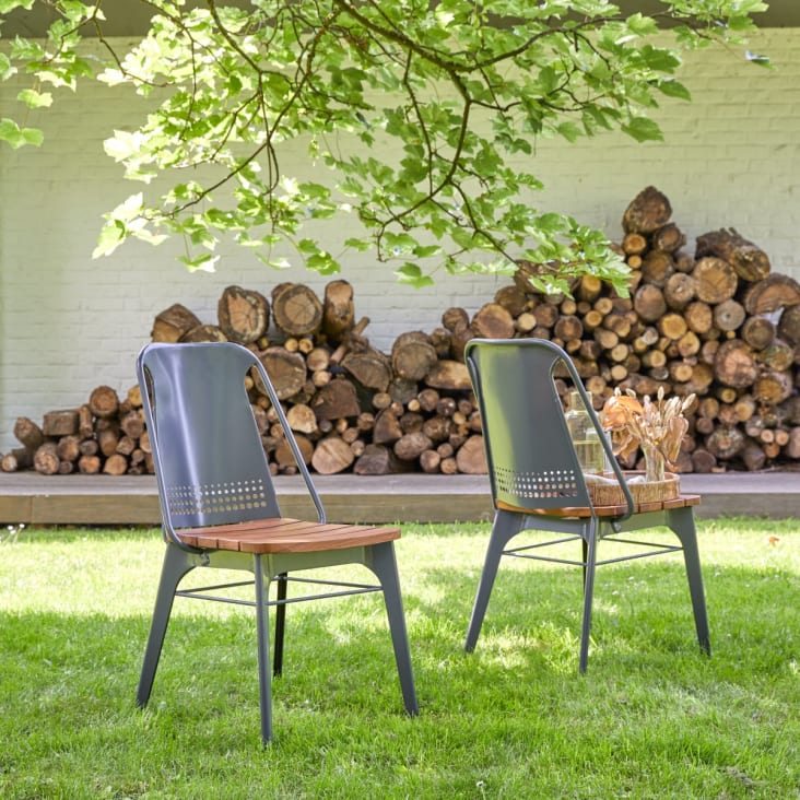 Conjunto de jardín comedor mesa plegable 120x70 + 4 sillas director crudo -  Java Light