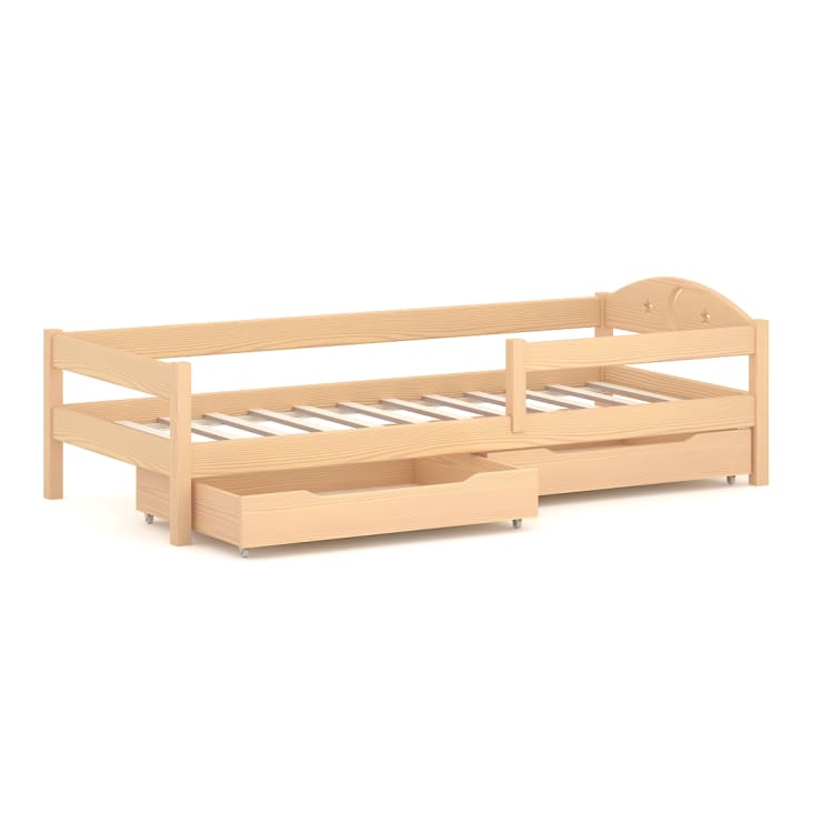 Letto singolo per bambini in legno massello di pino&HDF 200x90 blu