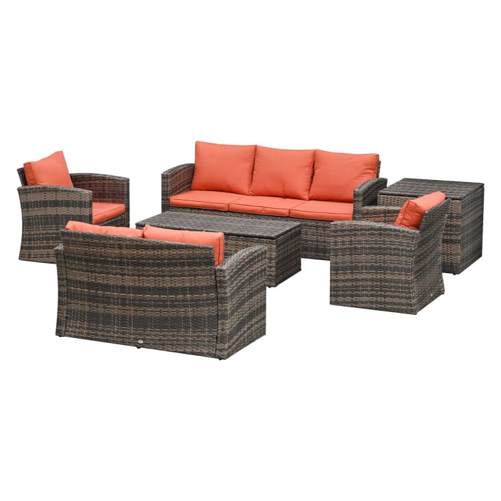 Outsunny Mobili da Giardino 6 Pezzi in Rattan Divani Poltrone Tavolini Maisons du Monde