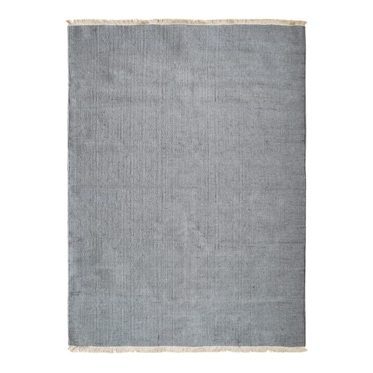 Tapis en jute et coton avec franges gris clair 160x230 Essence ...