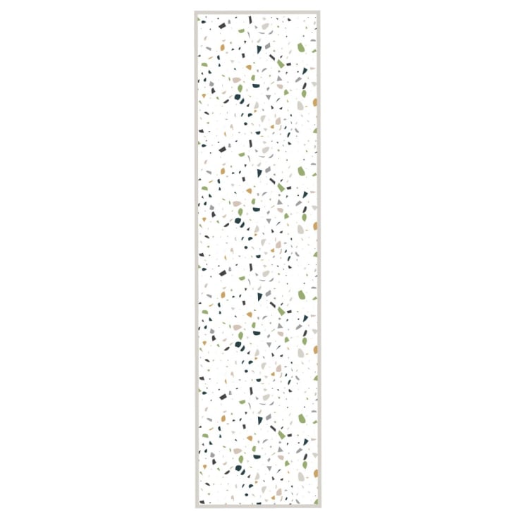 Tappeto in vinile verde e grigio terrazzo 48x198 cm TERRAZZO