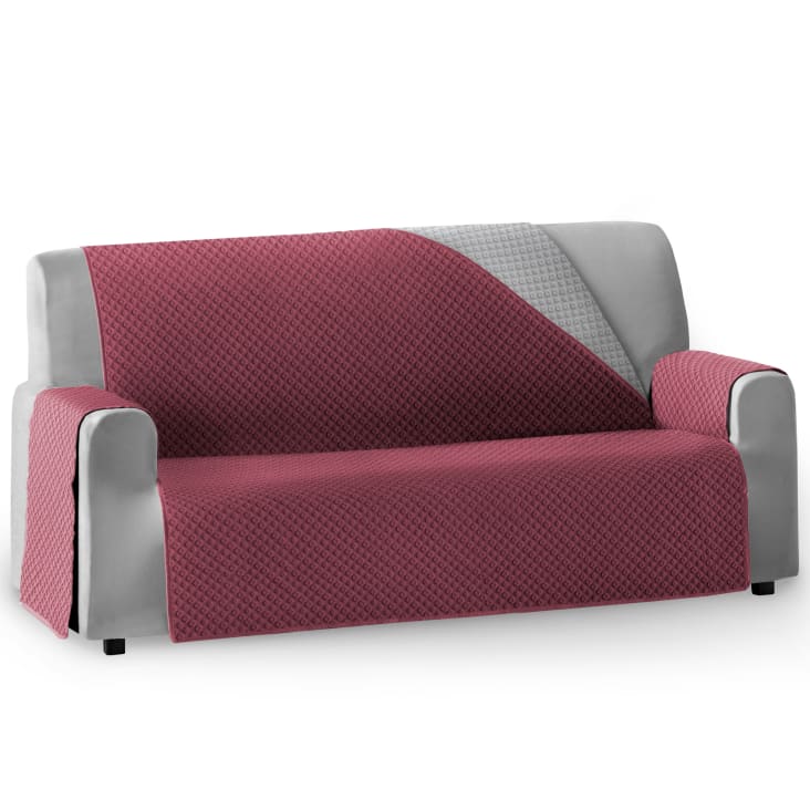Protector cubre sofá acolchado 155 cm gris oscuro gris ROMBOS