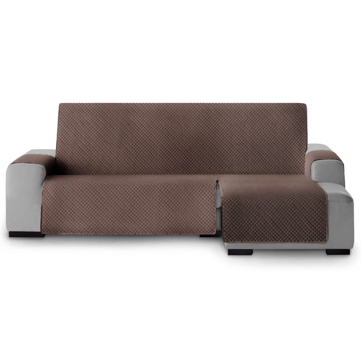 Protector cubre sofá chaiselongue acolchado derecho 290 marrón CIRCULOS