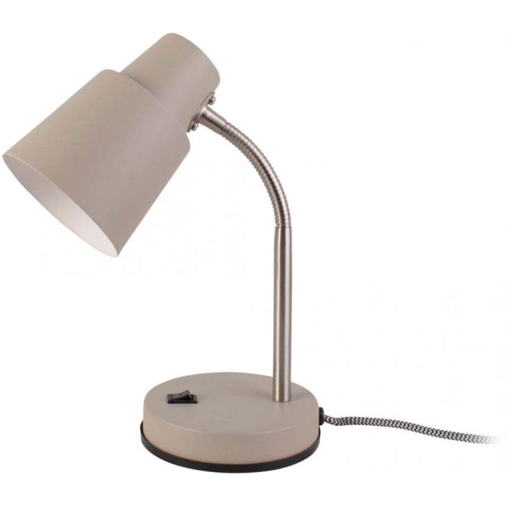 Lampe de bureau ENFANT (H34cm) en métal rose et blanc