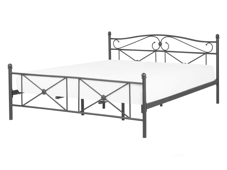 Letto matrimoniale in metallo nero 140 x 200 cm Rodez