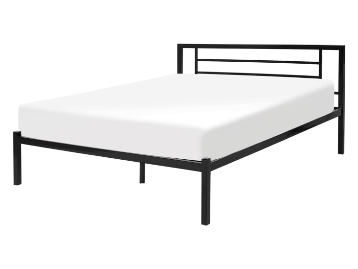 Letto Matrimoniale In Metallo Con Contenitore 140x200 Cm – Struttura Robusta Con Testiera Imbottita, 4 Cassetti E Mensola – Carico 300 Kg