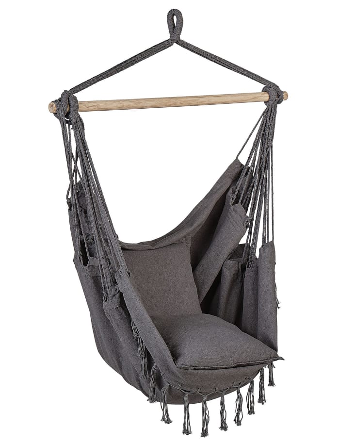 Makramee Hängesessel mit Kissen Baumwolle grau BONEA Maisons du Monde
