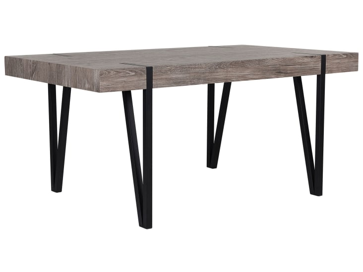 Tavolo da pranzo con top trasparente 150x90 cm in acciaio nero con