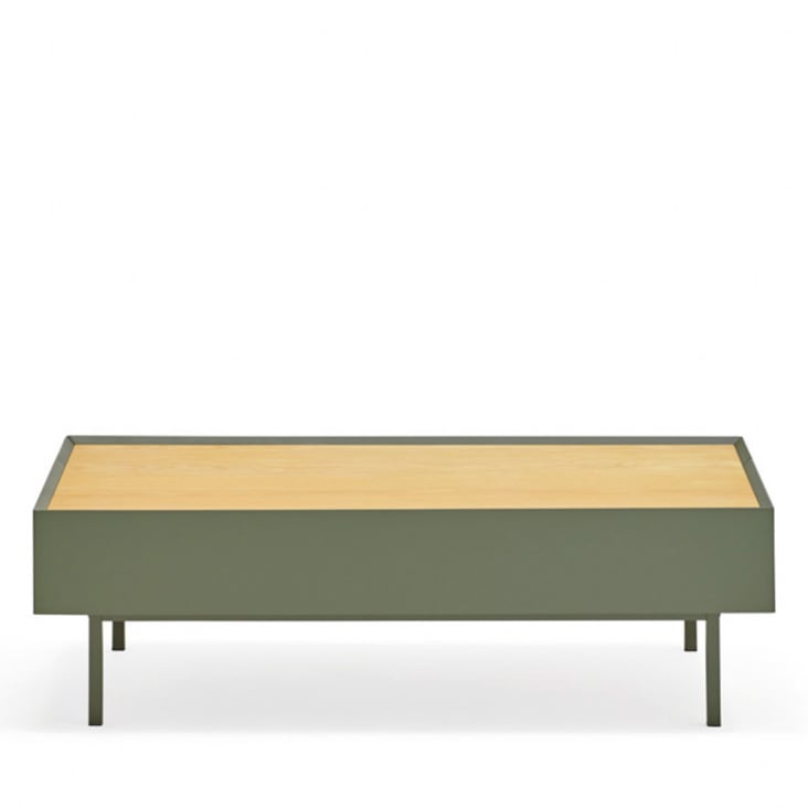 Table basse en bois 110x60cm vert amande