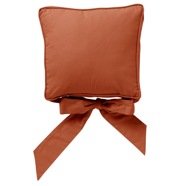 Housse de galette de chaise orange en coton 45x45 cm uni