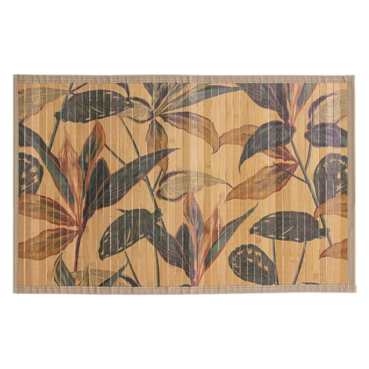Acheter tapis de bambou antidérapant de couleur beige. La maison