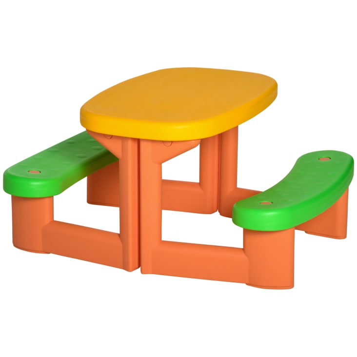 Tavolo da picnic per 2 bambini 3-6 anni con 2 panche pp colorato