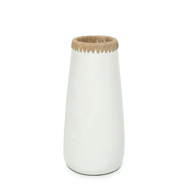 Vase en terre cuite blanc naturel H31