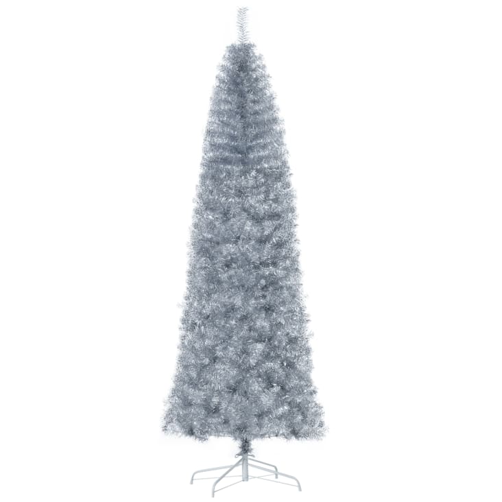 Il numero 1 del risparmio-ALBERO DI NATALE ARTIFICIALE SLIM CON BASE  RIMOVIBILE 180CM ARGENTO