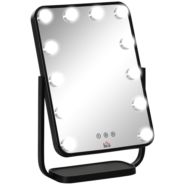 Armadio portagioie specchio regolabile e luci led legno bianco HOMCOM