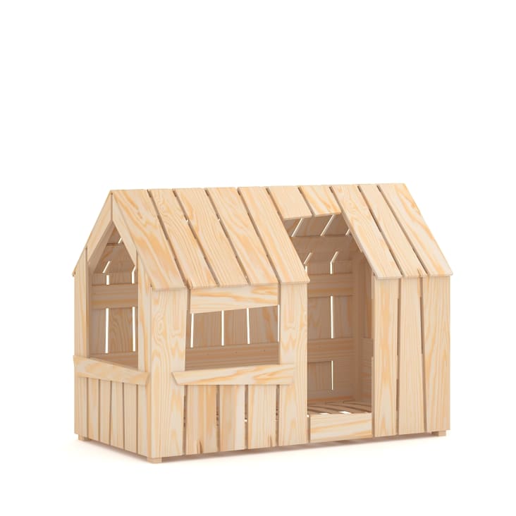 Lit enfant 80x160 cm style cabane en bois de pin massif naturel - HUT